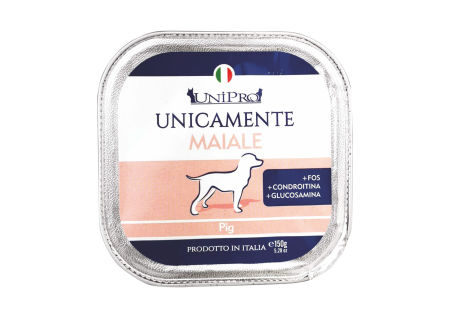 UniPro Unicamente karma dla psa monoproteinowa, monobiałkowa 150g wieprzowina - 100% mięsa, bez podrobów, dla alergików