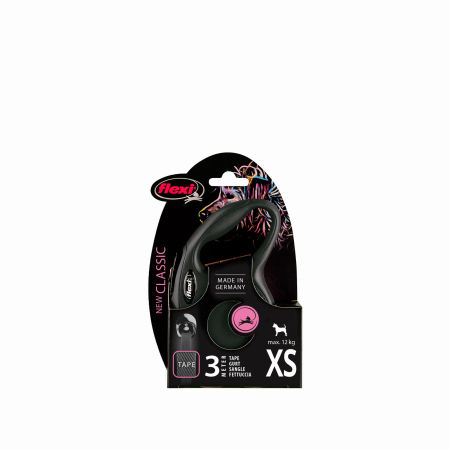 Smycz automatyczna Flexi New Classic XS taśma 3m 12kg czarna - Flexi zdjęcie 2
