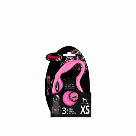 Smycz automatyczna Flexi New Classic XS taśma 3m 12kg różowa - Flexi zdjęcie 2