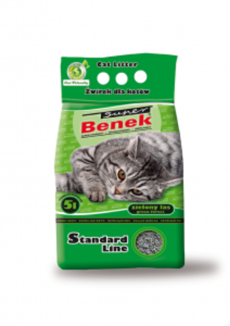 Żwirek dla kota Super Benek STANDARD ZIELONY LAS 5l