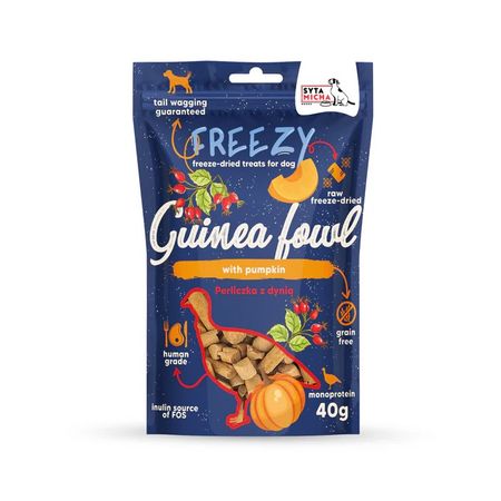 Syta Micha Freezy 40g liofilizowane, bez glutenowe przysmaki - Perliczka z dynią i dziką różą