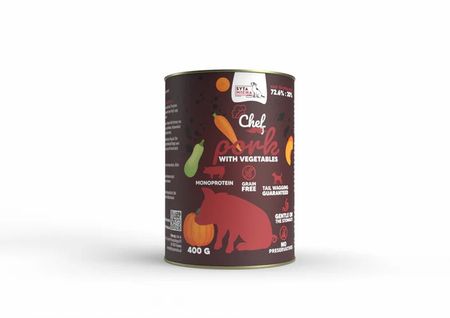 Syta Micha CHEF monoproteinowa mokra karma dla psów dorosłych 400g - wieprzowina z warzywami