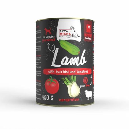 Syta Micha CLASSIC monoproteinowa mokra karma dla psów dorosłych 400g - jagnięcina z pomidorami i cukinią