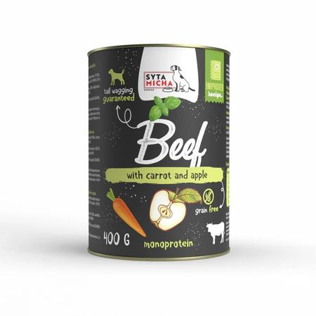 Syta Micha CLASSIC monoproteinowa mokra karma dla psów dorosłych 400g - wołowina z marchewką, jabłkiem i bazylią