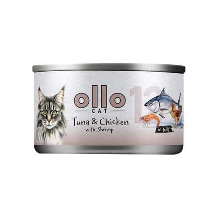 Zdrowa karma dla kota Ollo Cat nr 12 Tuńczyk Kurczak Krewetki 70g puszka