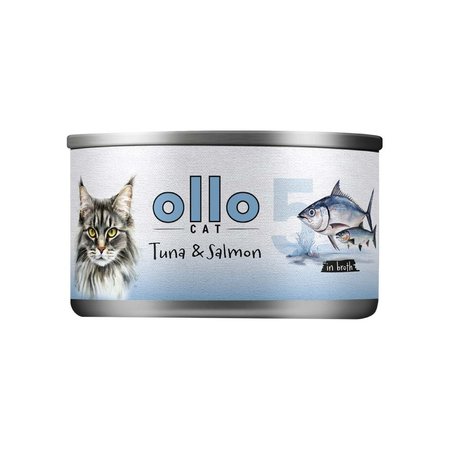 Hipoalergiczna karma dla kota Ollo Cat nr 5 Tuńczyk i Łosoś 70g puszka
