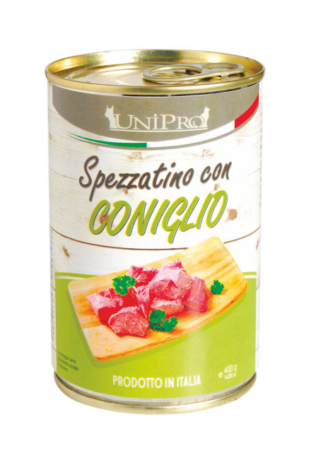 UniPro Spezzatino karma dla psa 400g mięsne kawałki z królikiem w galarecie - 100% mięsa