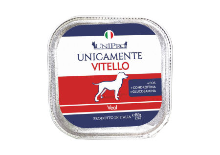 UniPro Unicamente karma dla psa monoproteinowa, monobiałkowa 150g cielęcina - 100% mięsa, bez podrobów, dla alergików