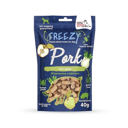 Syta Micha Freezy 40g liofilizowane, bez glutenowe przysmaki - Wieprzowina z jabłkiem i koprem włoskim
