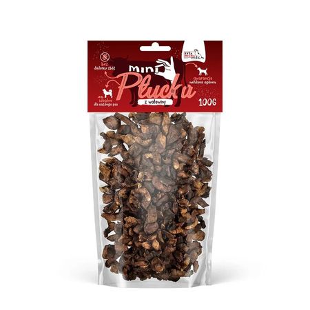 Syta Micha Mini Płucka 100g z wołowiny - 100% naturalne, ręcznie krojone, suszone ciepłym powietrzem