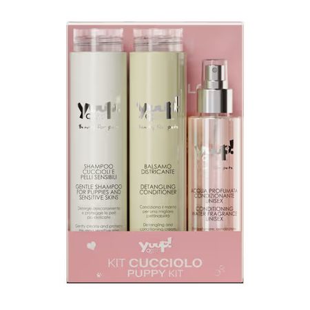 Yuup! Home Puppy Kit - zestaw kosmetyków dla szczeniaka oraz psów wrażliwych - szampon 250ml + odżywka 250ml+ perfumy 150ml